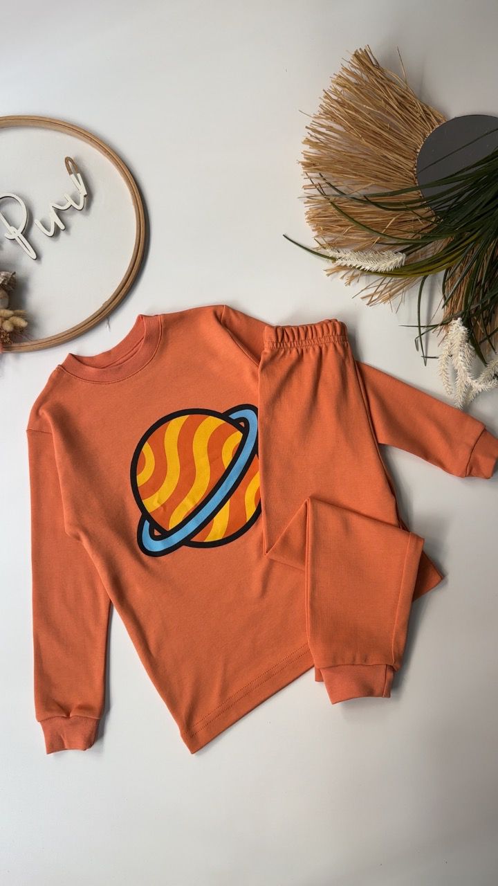 GALAKSİ PİJAMA TAKIMI TURUNCU