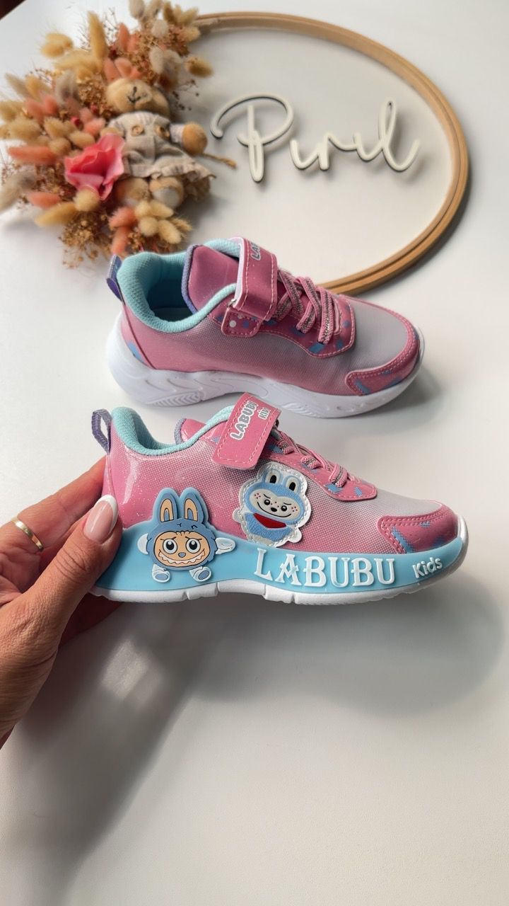 Labubu Işıklı Mavi Pembe Spor Ayakkabı