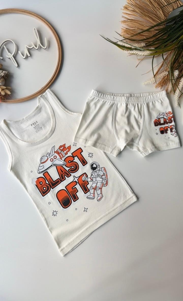 Beyaz Blast Off Atlet Boxer Takım