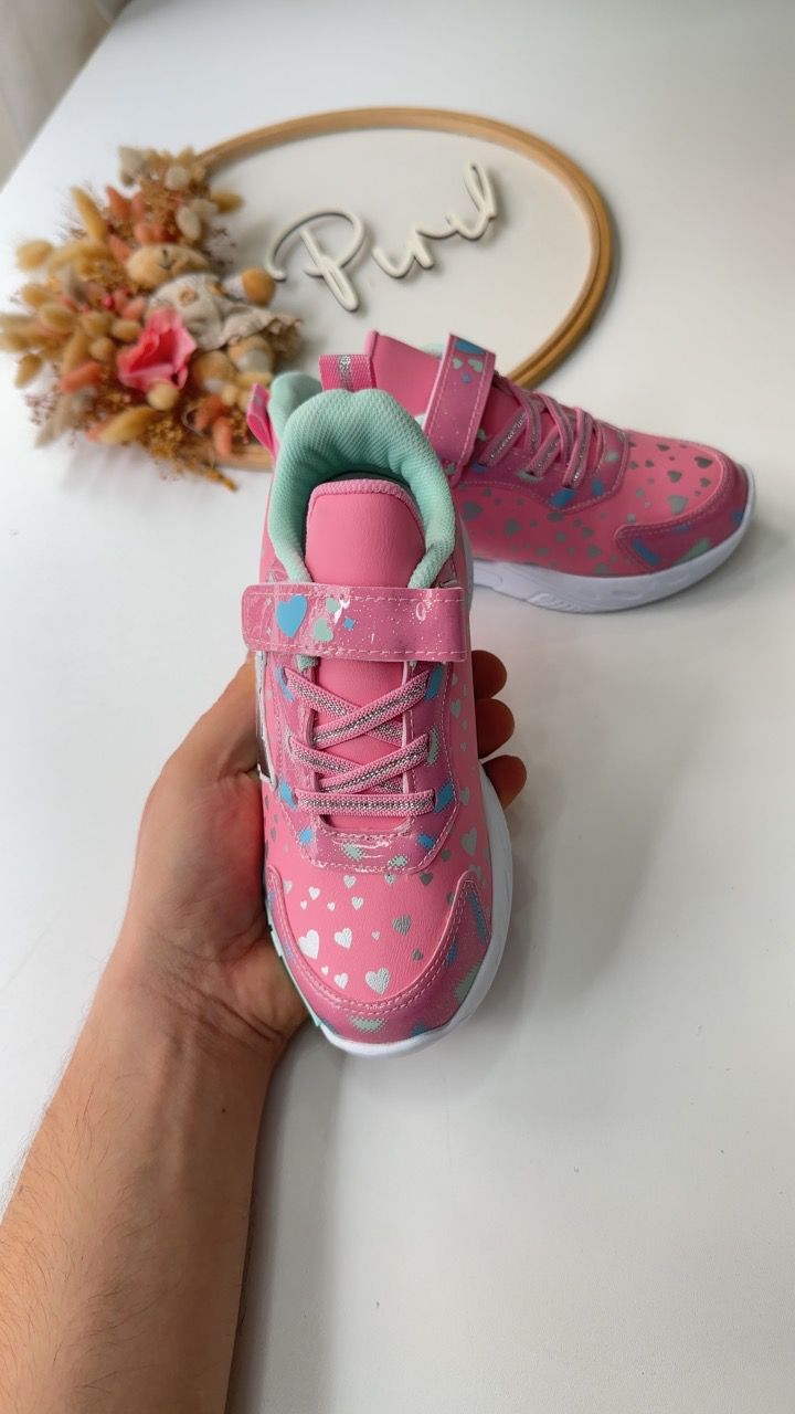 Karakterli  Spor Ayakkabı Pembe Su Yeşili