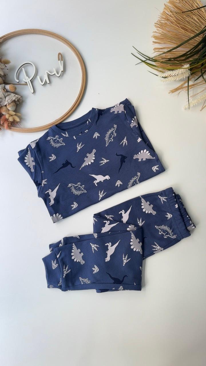 Lacivert Dinozor Pijama Takımı