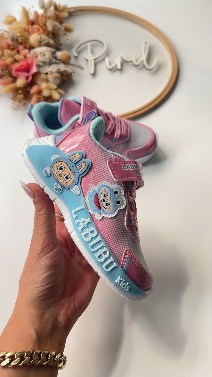 Labubu Işıklı Mavi Pembe Spor Ayakkabı