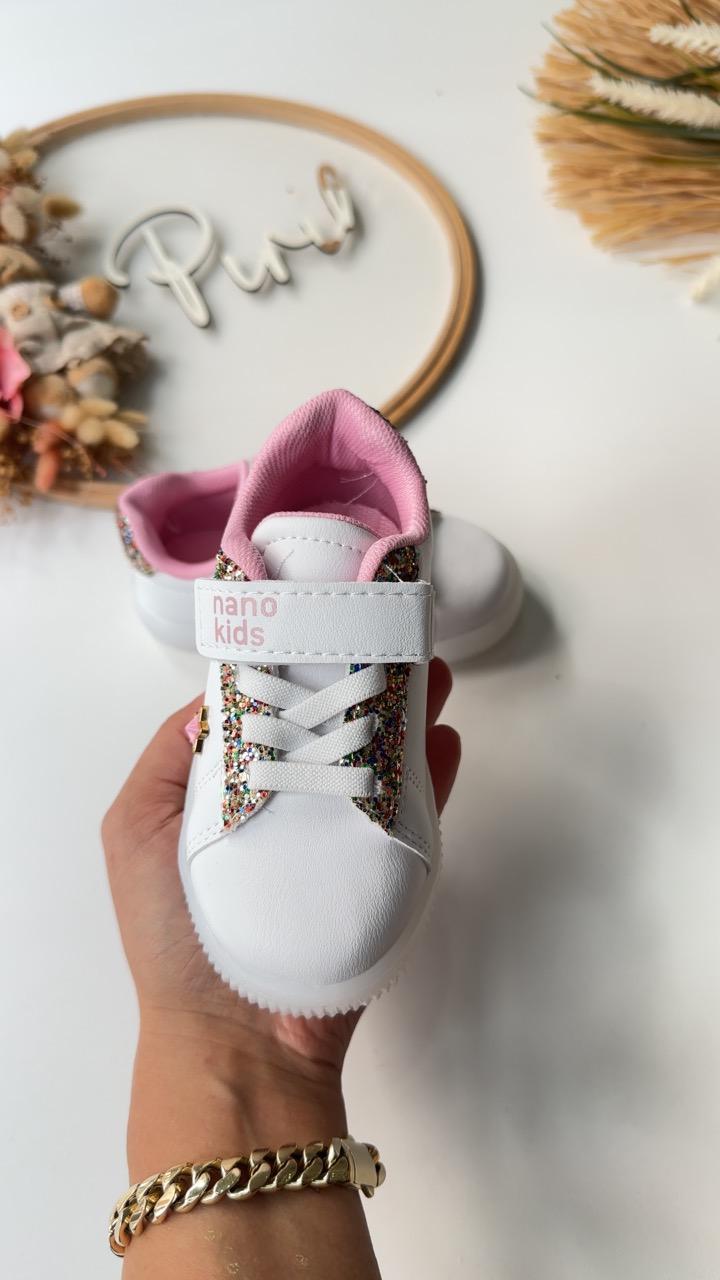 YILDIZ DETAY IŞIKLI AYAKKABI GÜMÜŞ SİMLİ