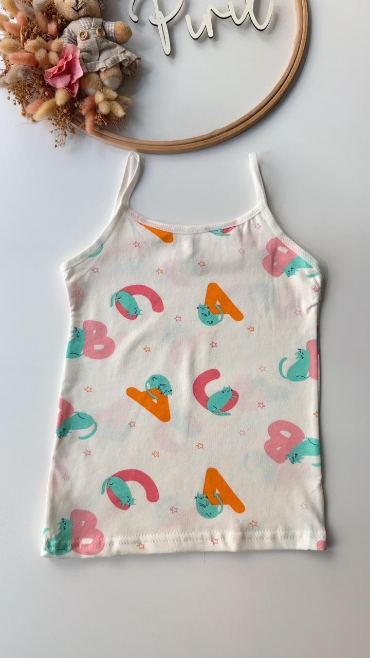 Harf Baskılı Atlet Boxer Set Pembe
