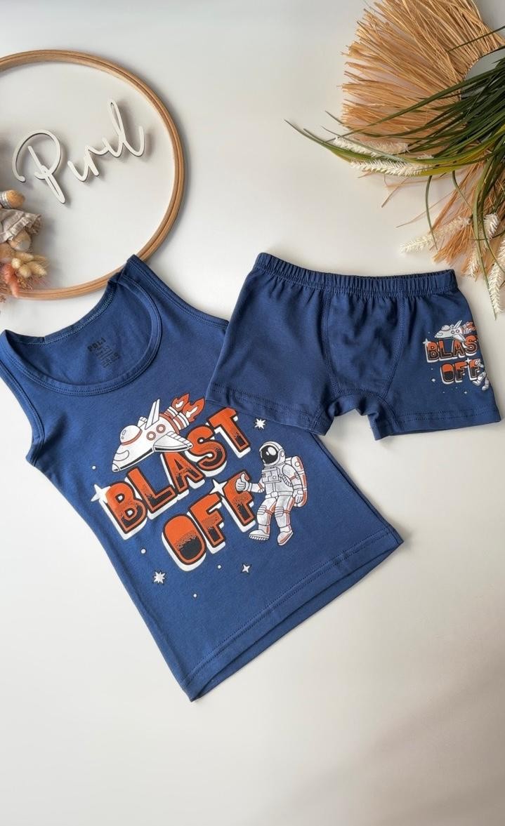Lacivert Blast Off Atlet Boxer Takım