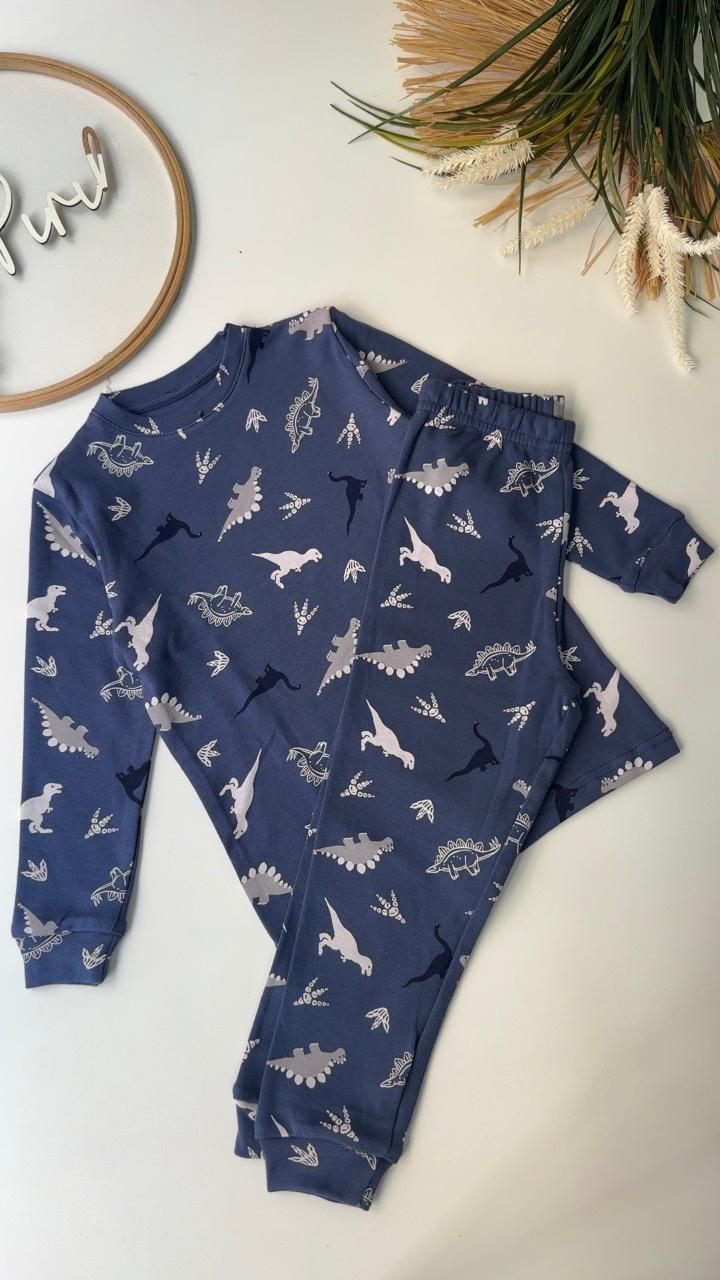 Lacivert Dinozor Pijama Takımı