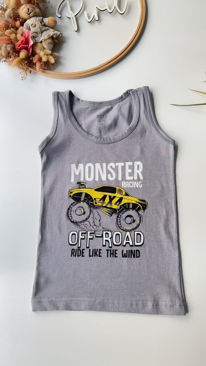 Açık Gri Monster Atlet Boxer Takım