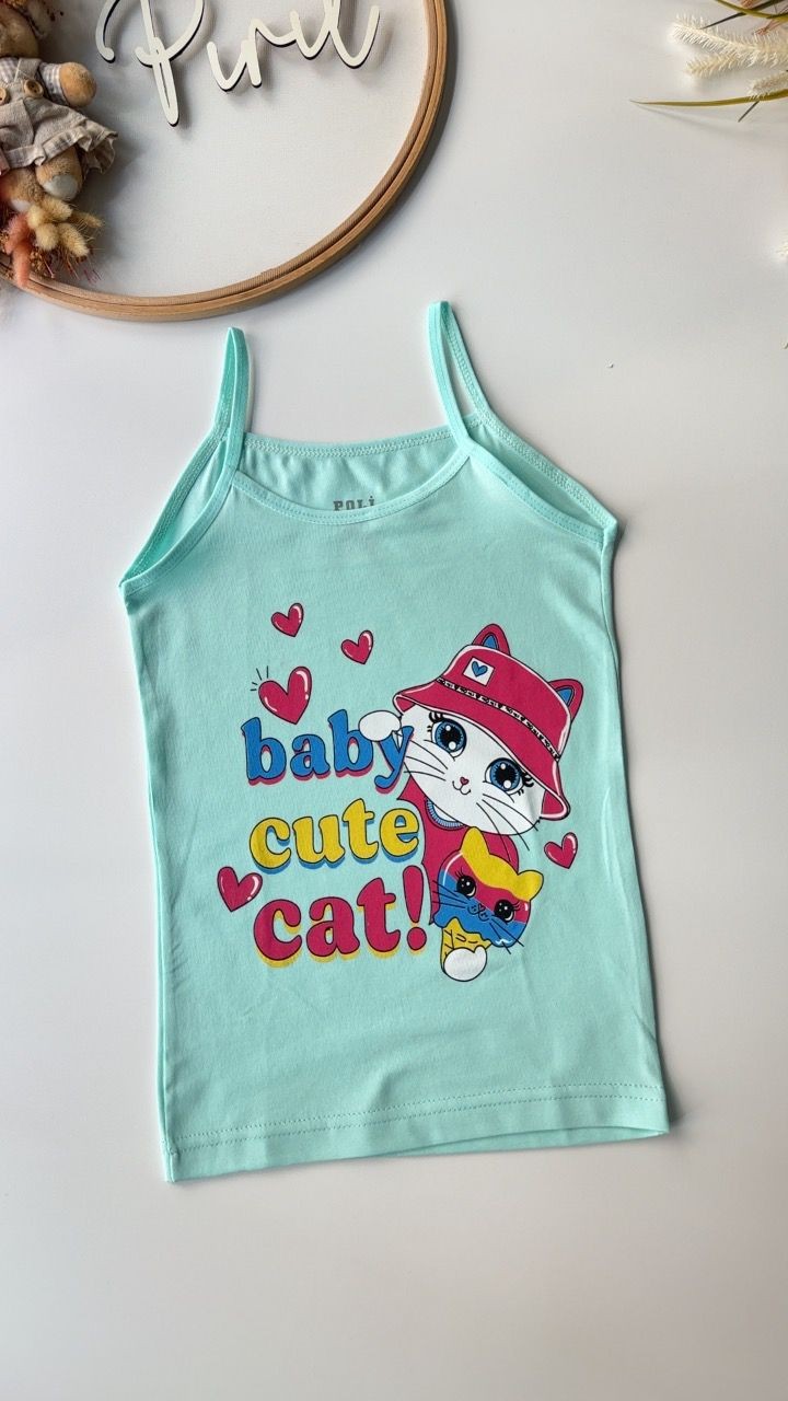 Yeşil Cute Cat Atlet Boxer Takım