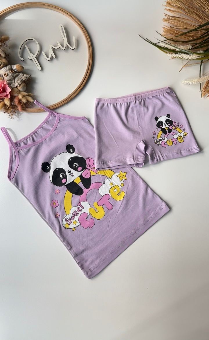 Lila Panda Atlet Boxer Takım