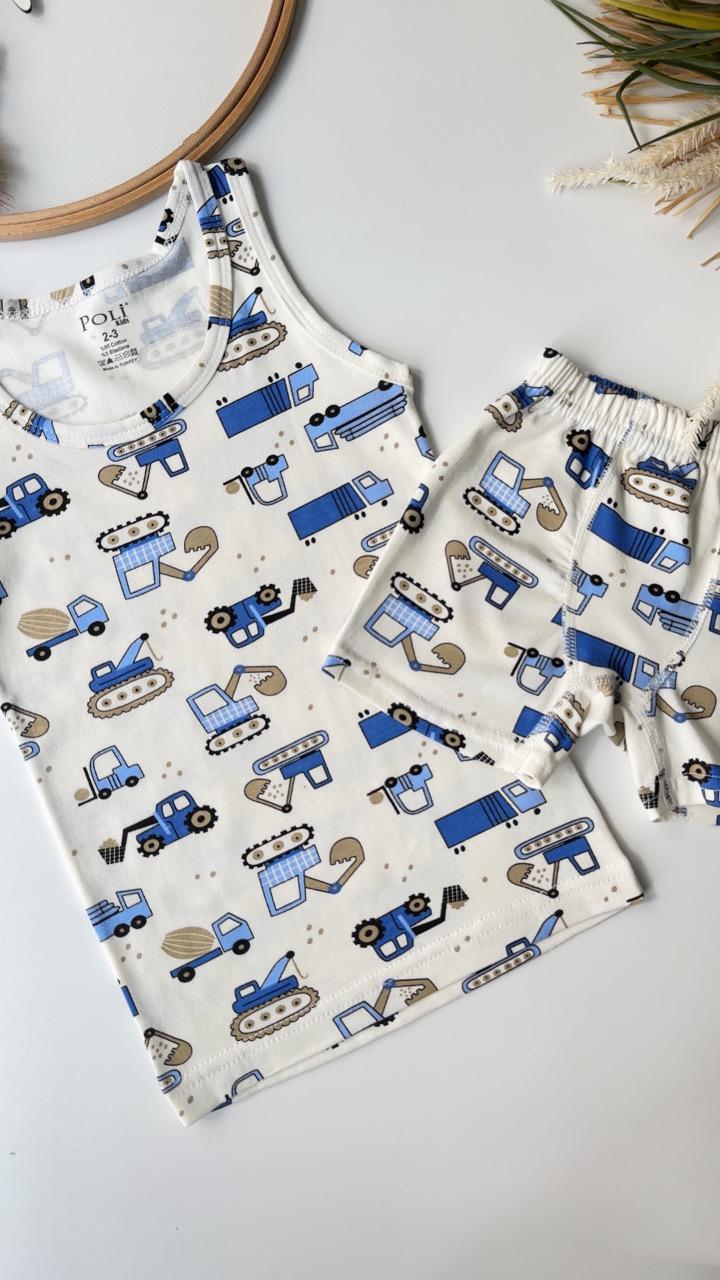 İş Makineleri Atlet Boxer Set Beyaz