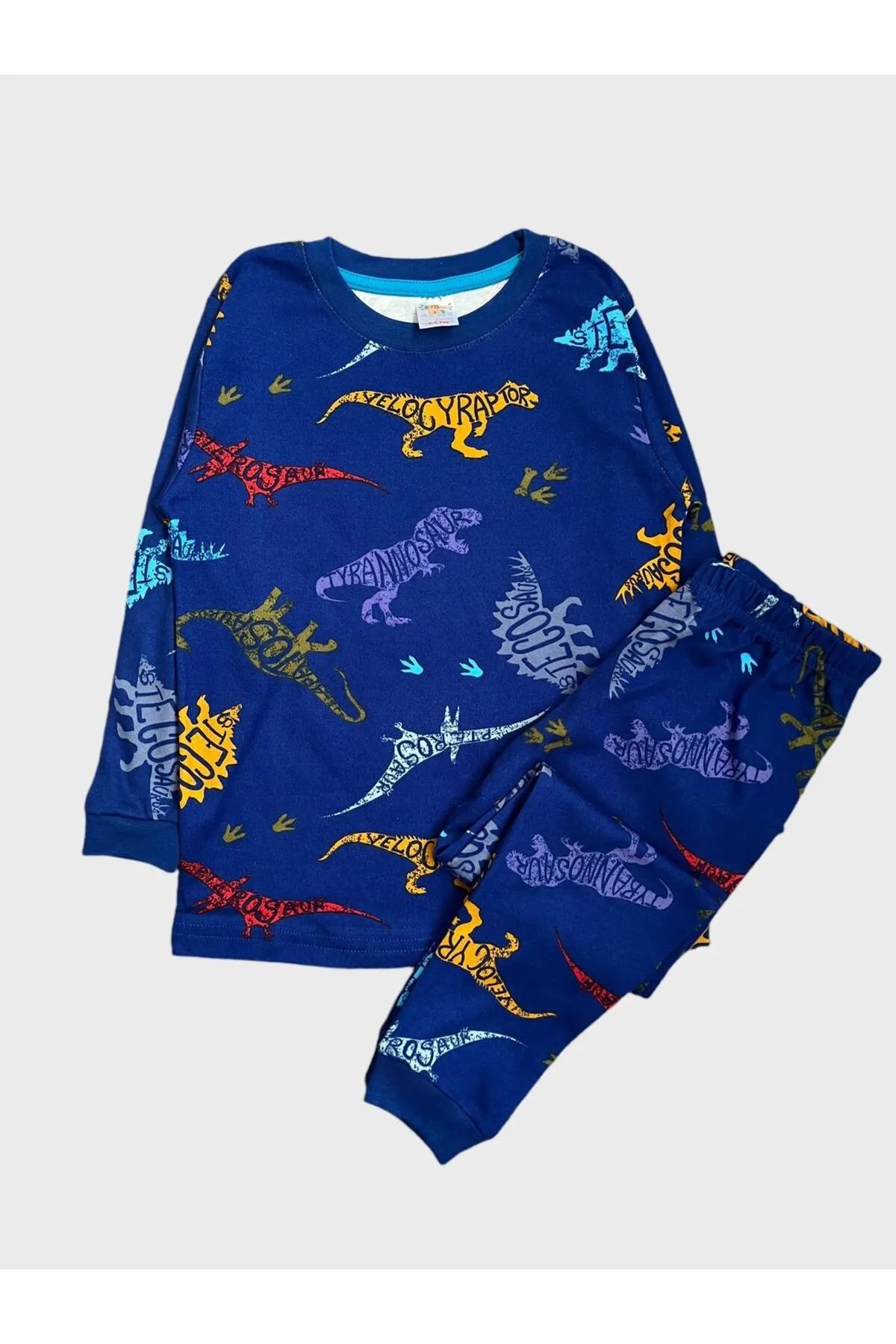 Lacivert T-rex Pijama Takımı