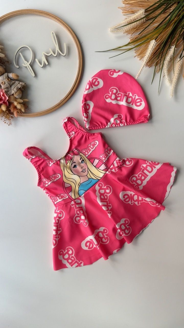 Pembe Kız Etekli Mayo Boneli