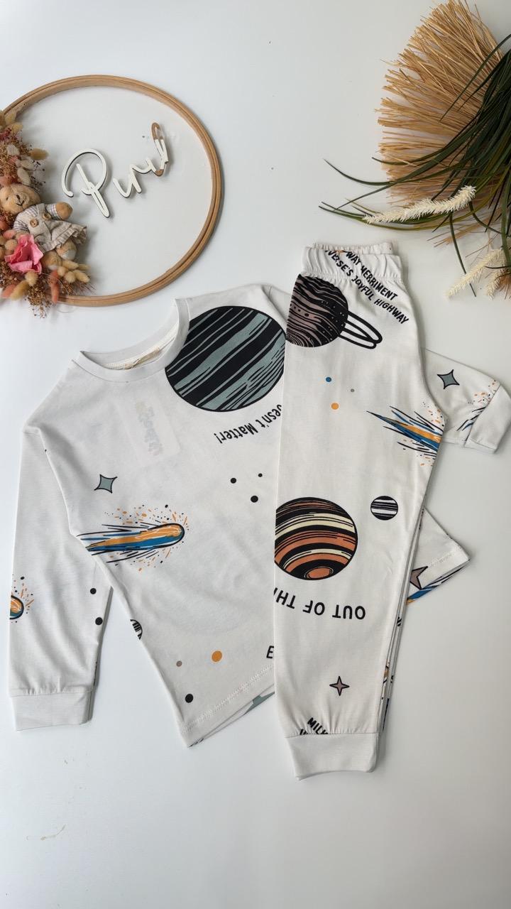 Gezegen Baskılı Pijama Takımı 