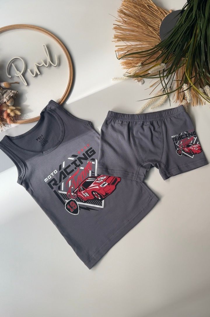 Gri Racıng Atlet Boxer Takım