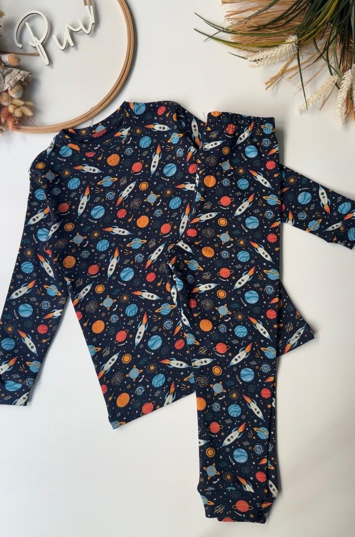 Lacivert Uzay Pijama Takımı