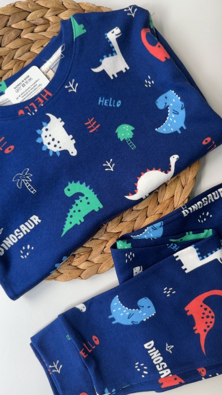 LACİVERT DİNOZOR PİJAMA TAKIM