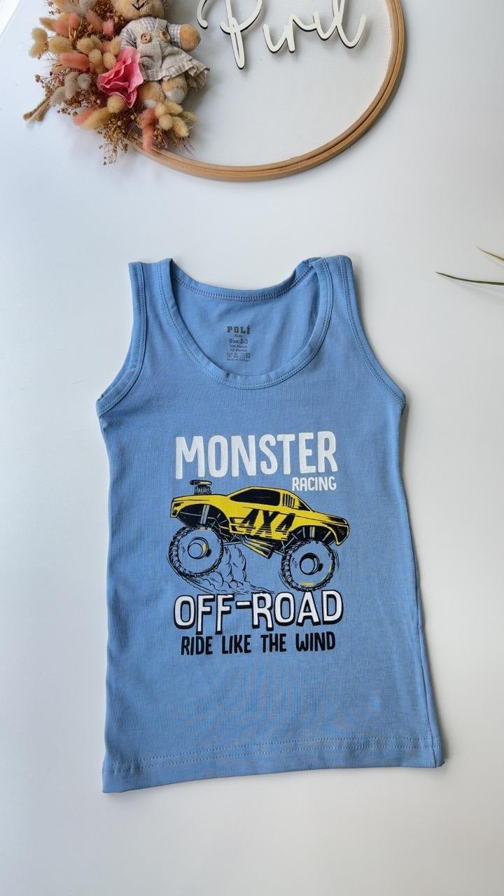 Mavi Monster Atlet Boxer Takım