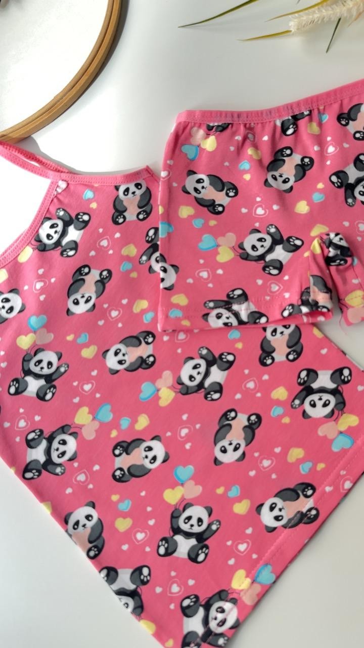 Pembe Panda Atlet Boxer Set 
