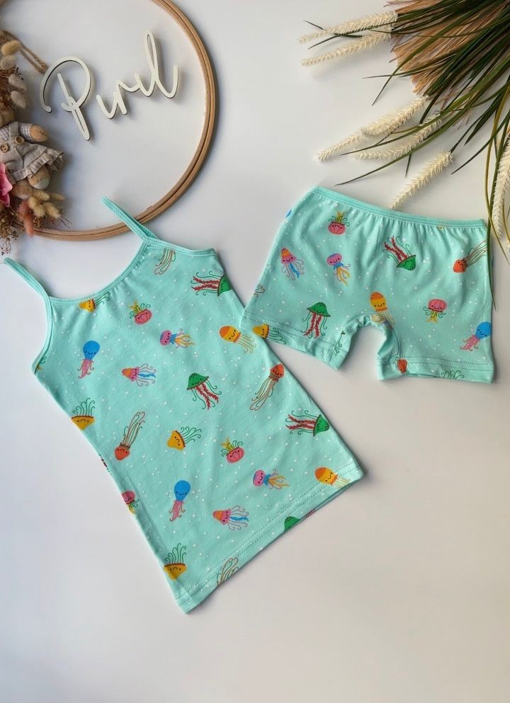 Renkli Denizanası Atlet Boxer Set 