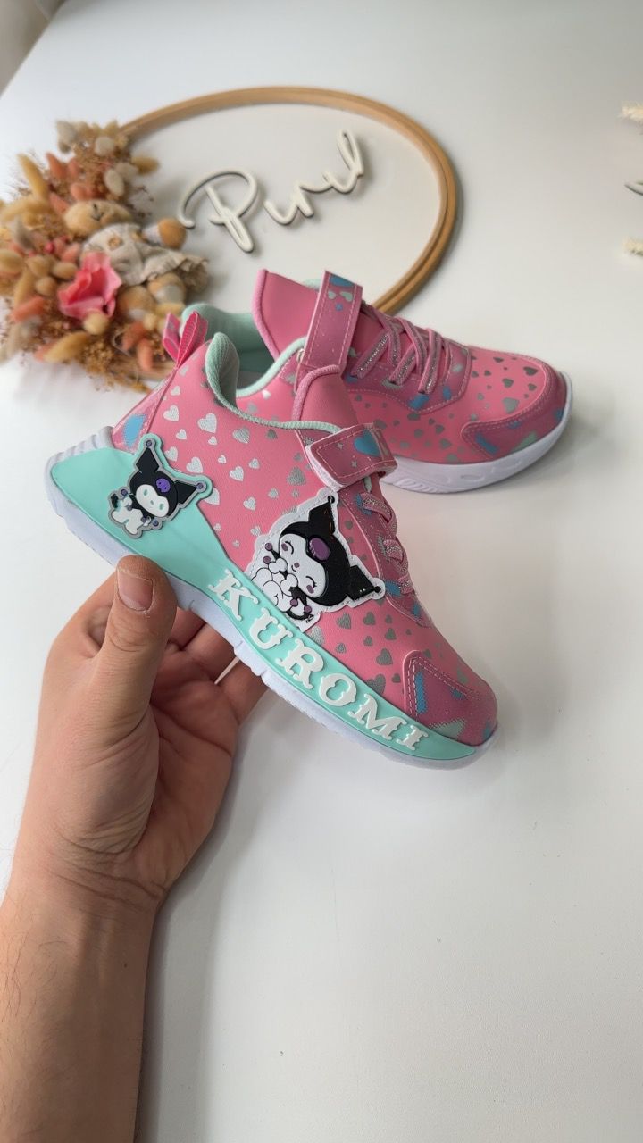 Karakterli  Spor Ayakkabı Pembe Su Yeşili