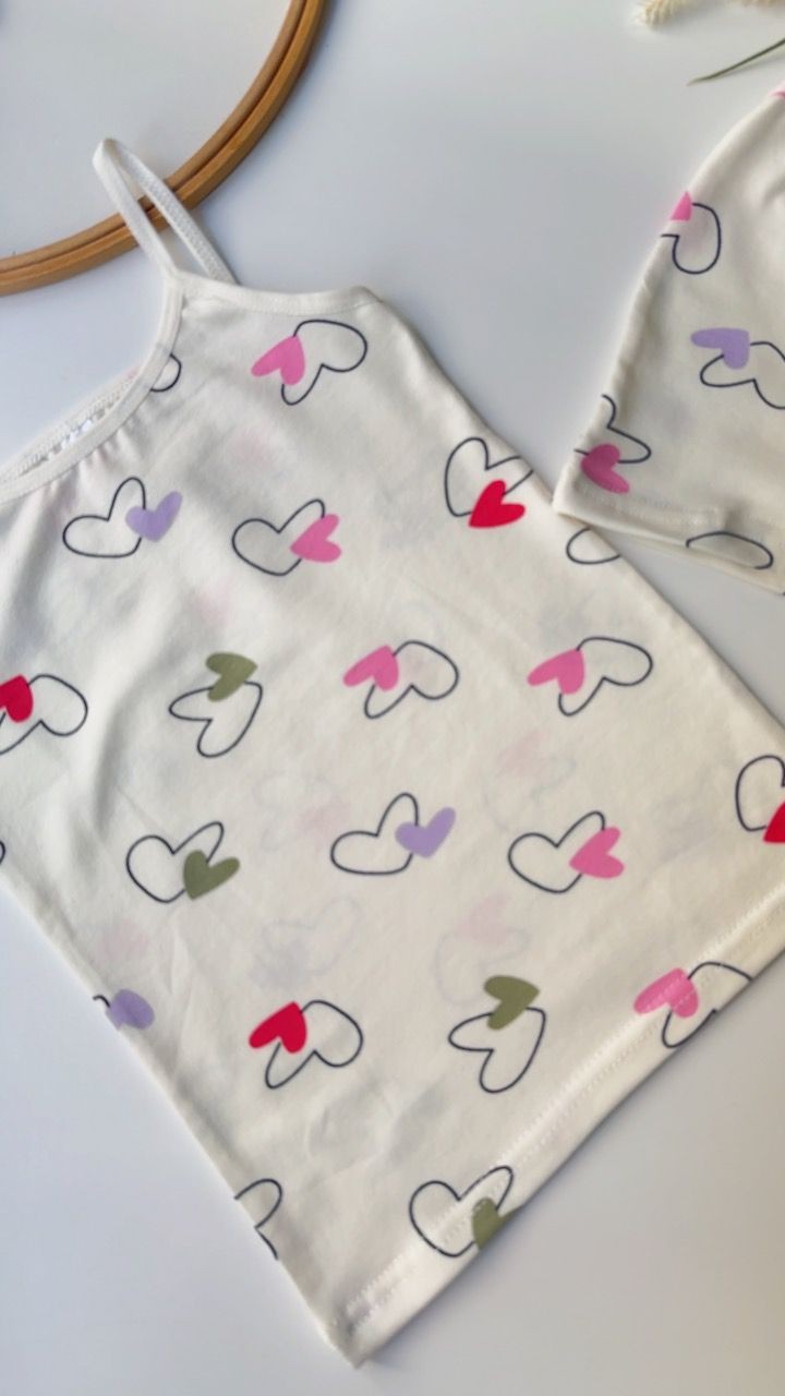 Kalp Baskılı Atlet Boxer Set 