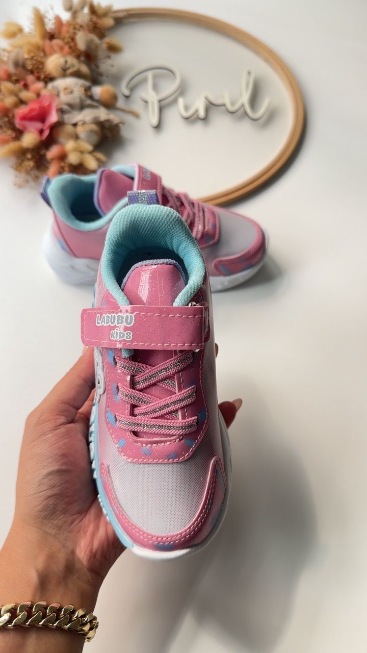 Labubu Işıklı Mavi Pembe Spor Ayakkabı