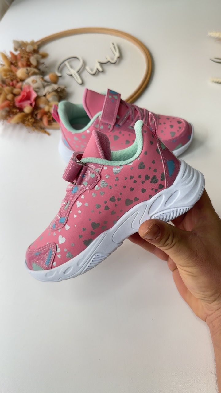 Karakterli  Spor Ayakkabı Pembe Su Yeşili