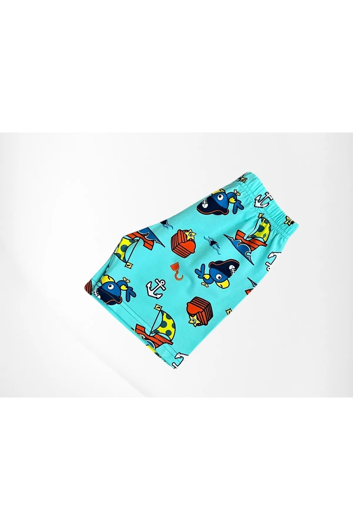 Mavi Sevimli Korsan Şortlu Pijama Takımı