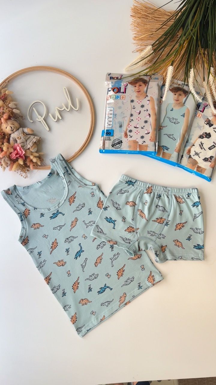 Mavi Dino Atlet Boxer Set