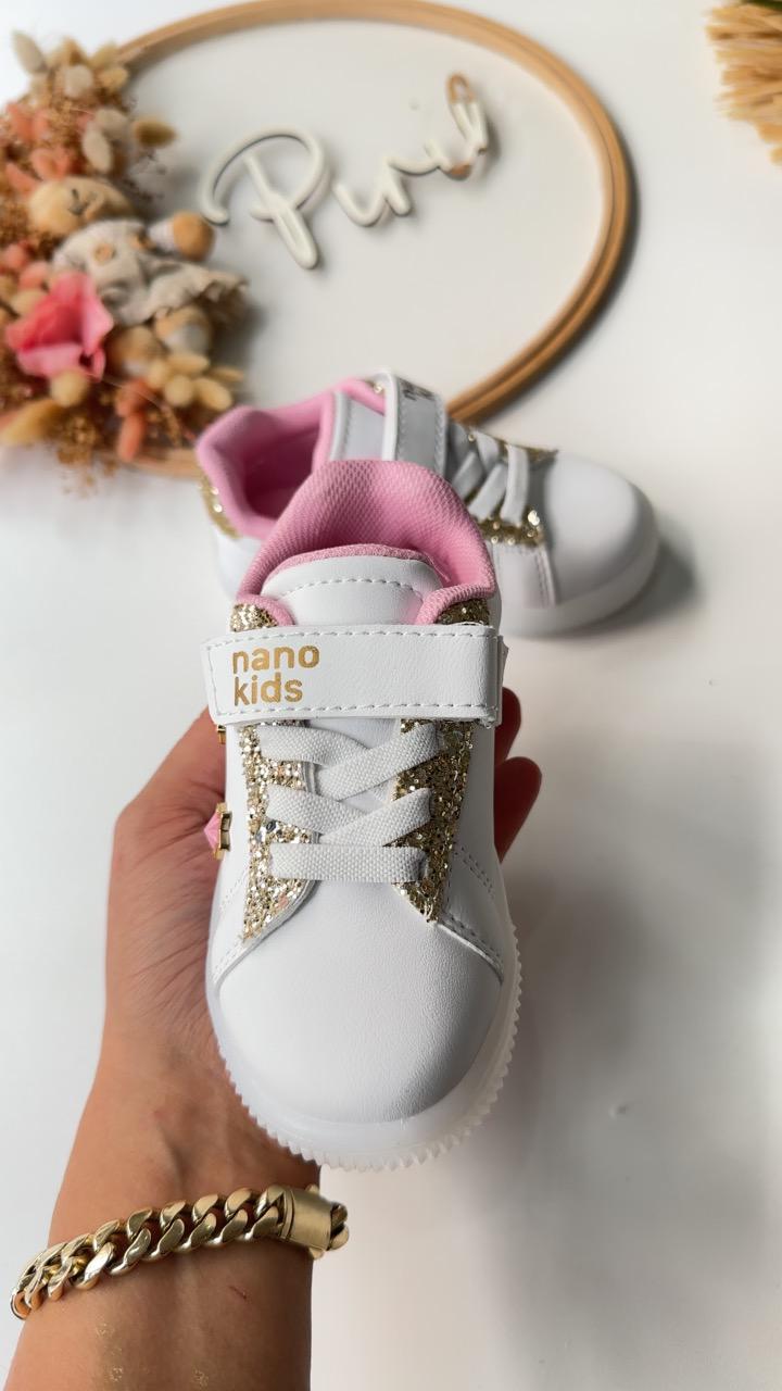 YILDIZ DETAY IŞIKLI AYAKKABI ALTIN SİMLİ