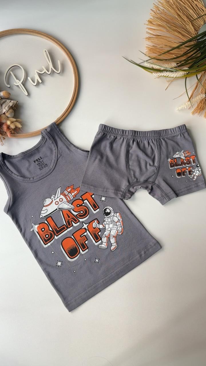Gri Blast Off Atlet Boxer Takım