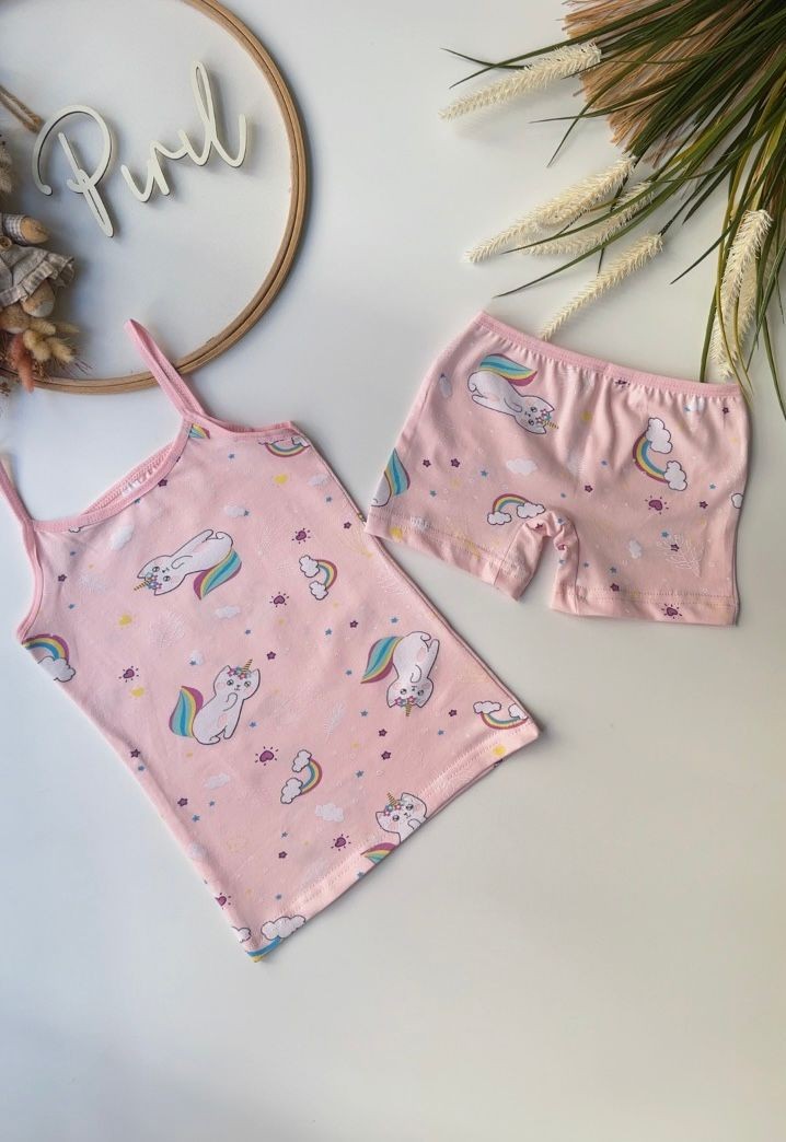 Gökkuşağı Kedicik Atlet Boxer Set 
