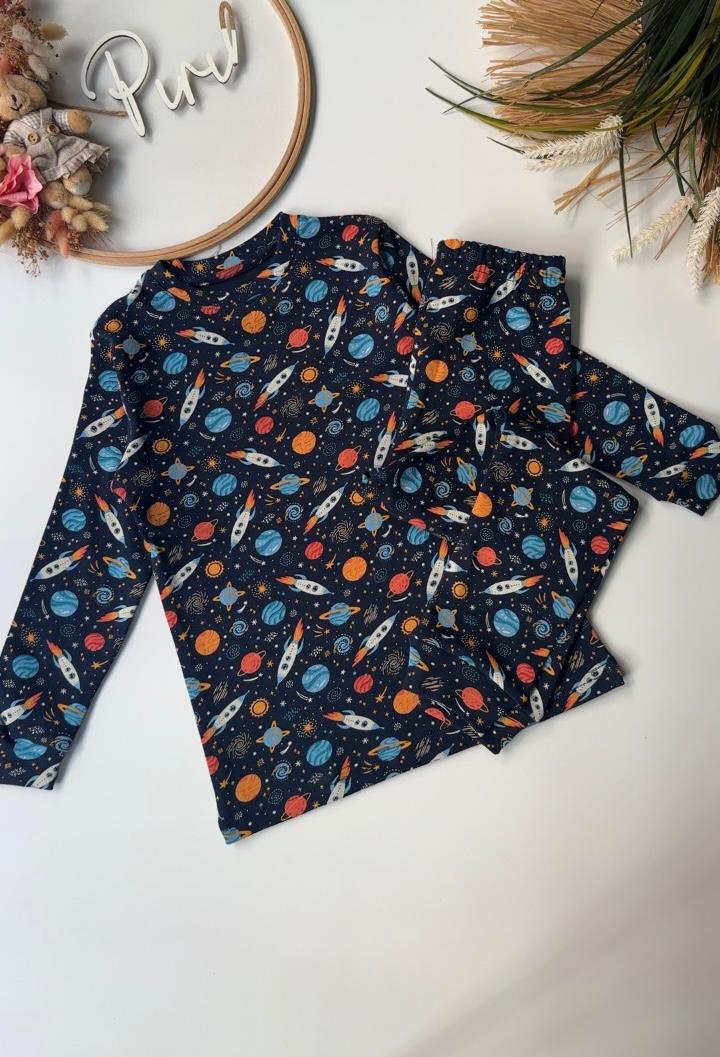 Lacivert Uzay Pijama Takımı