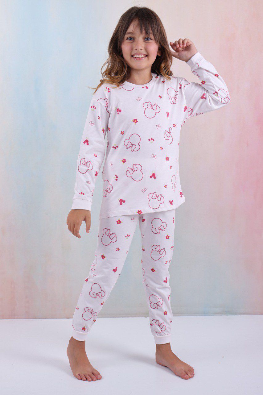 Minnie Baskılı Pijama Takımı 