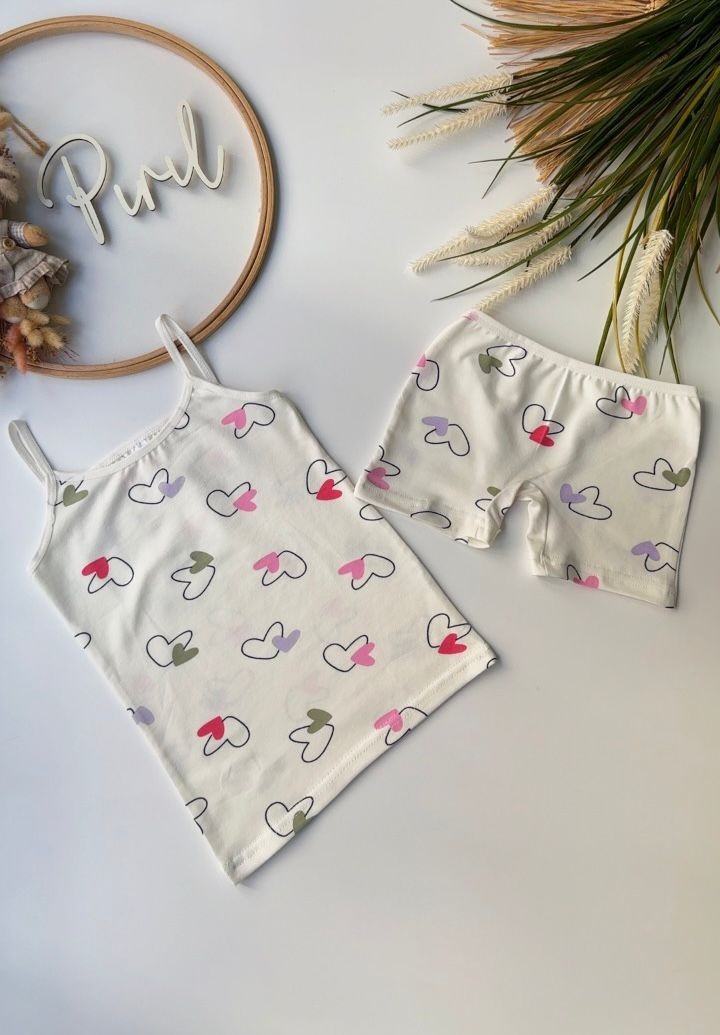 Kalp Baskılı Atlet Boxer Set 