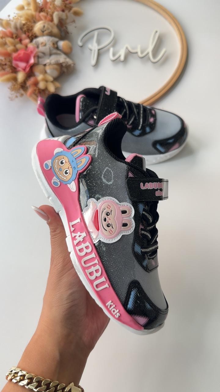 Labubu Siyah Pembe Spor Ayakkabı