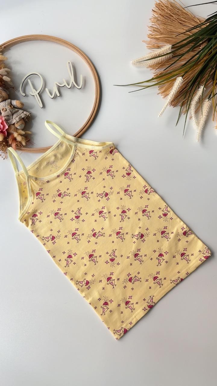 Sarı Kuş Desenli Atlet Boxer Set 