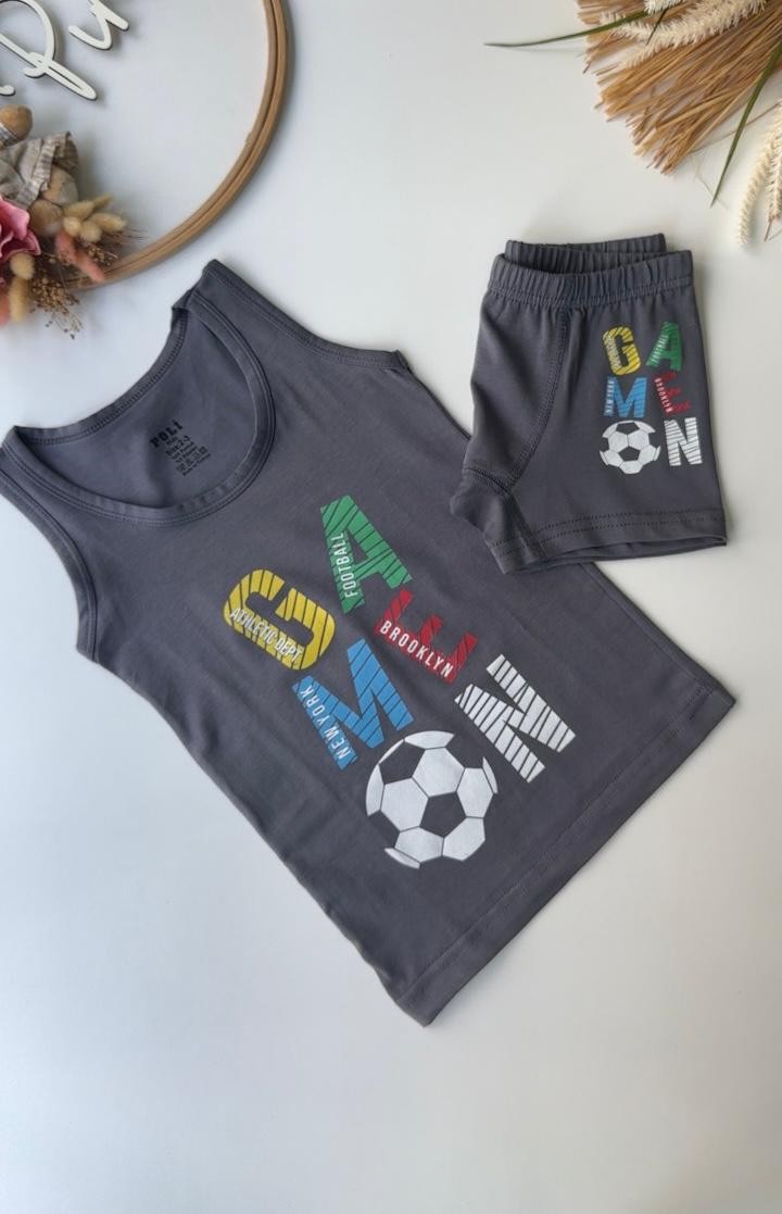 Koyu Gri Game On Atlet Boxer Takım
