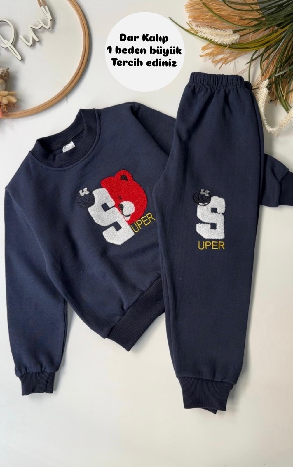 AYICIK DESENLİ 2 İPLİK ŞARDONLU TAKIM LACİ