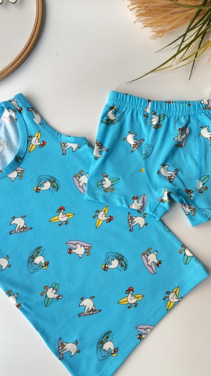 Mavi Sörf Atlet Boxer Takım