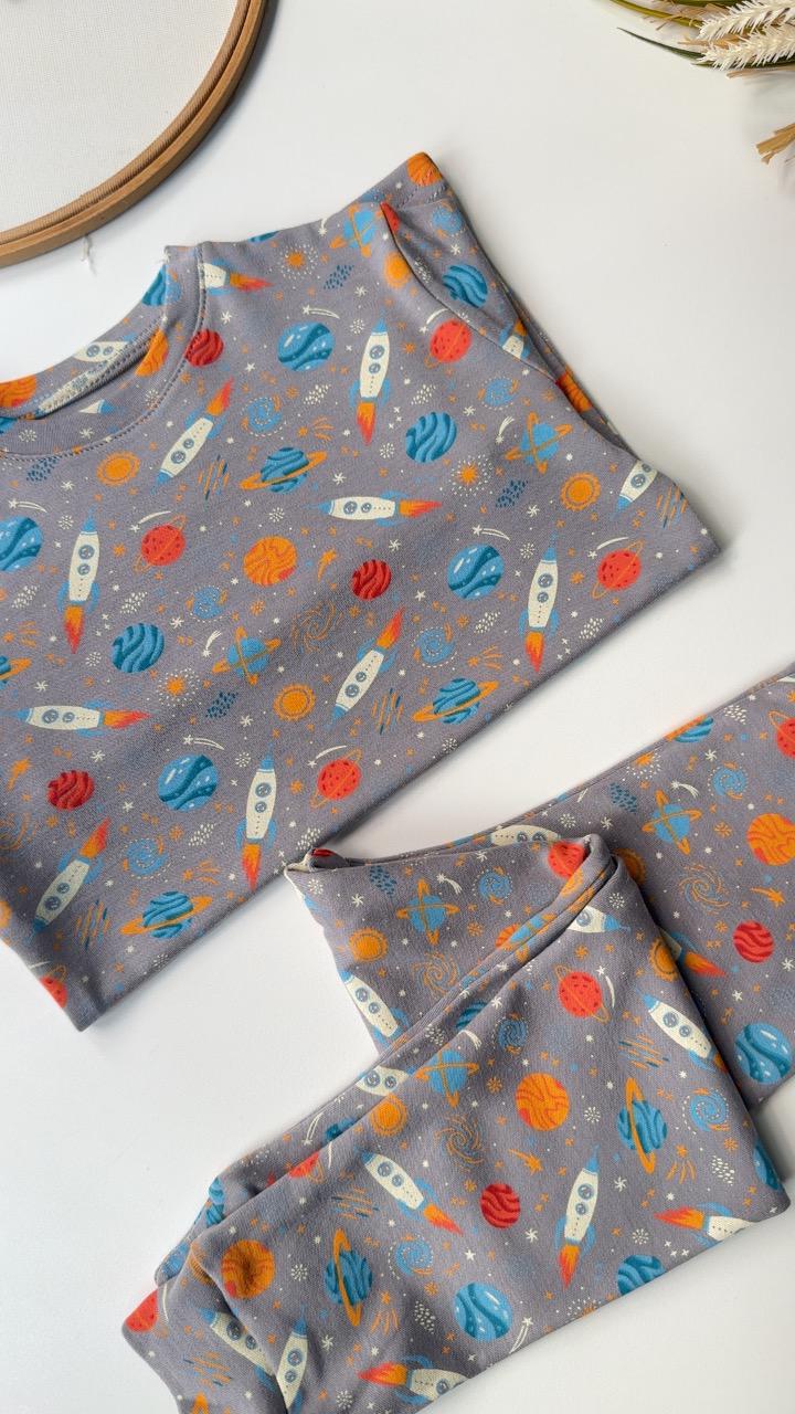 Gri Uzay Pijama Takımı