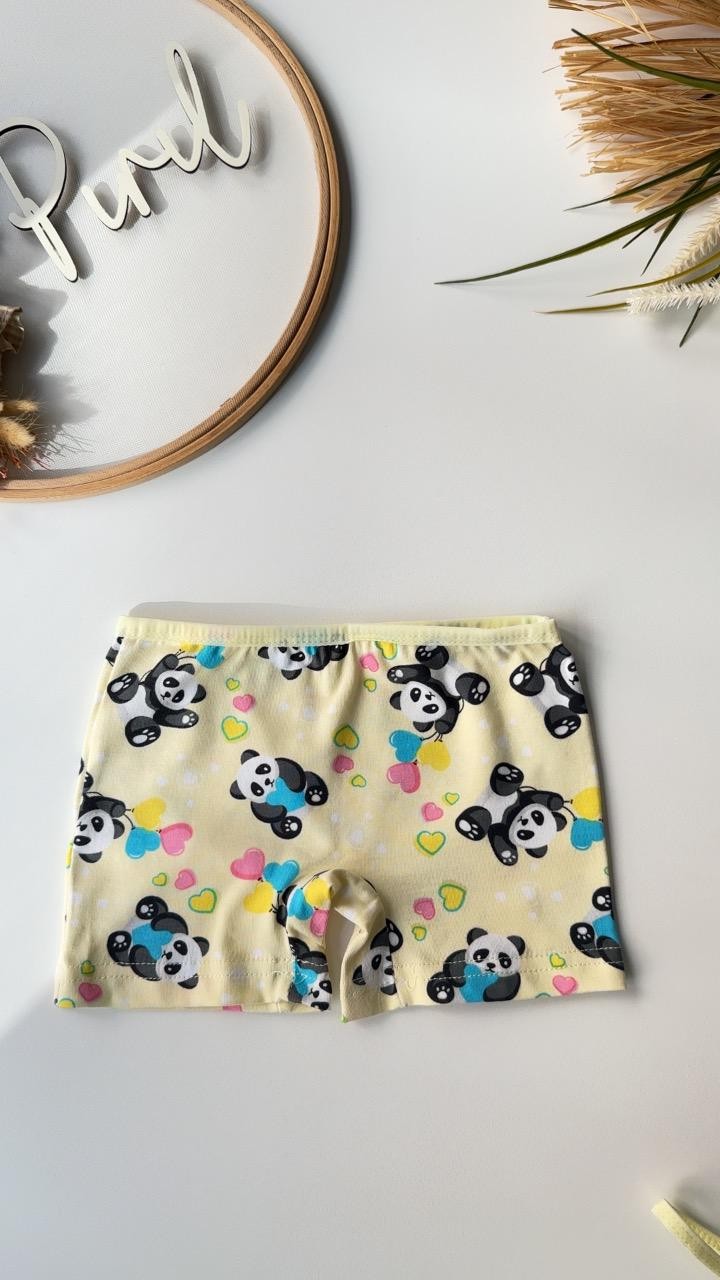 Sarı Panda Baskılı Atlet Boxer 