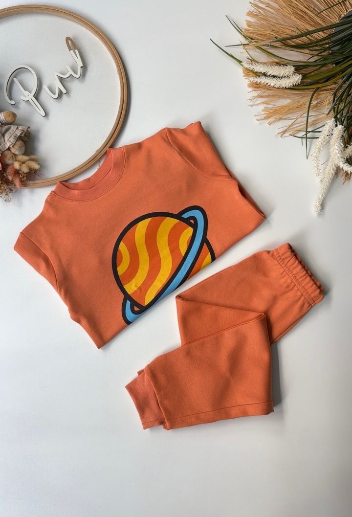 GALAKSİ PİJAMA TAKIMI TURUNCU