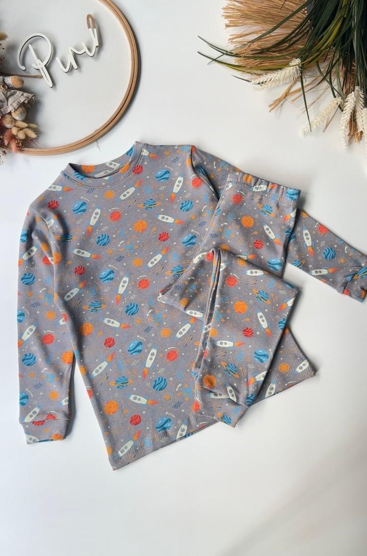 Gri Uzay Pijama Takımı