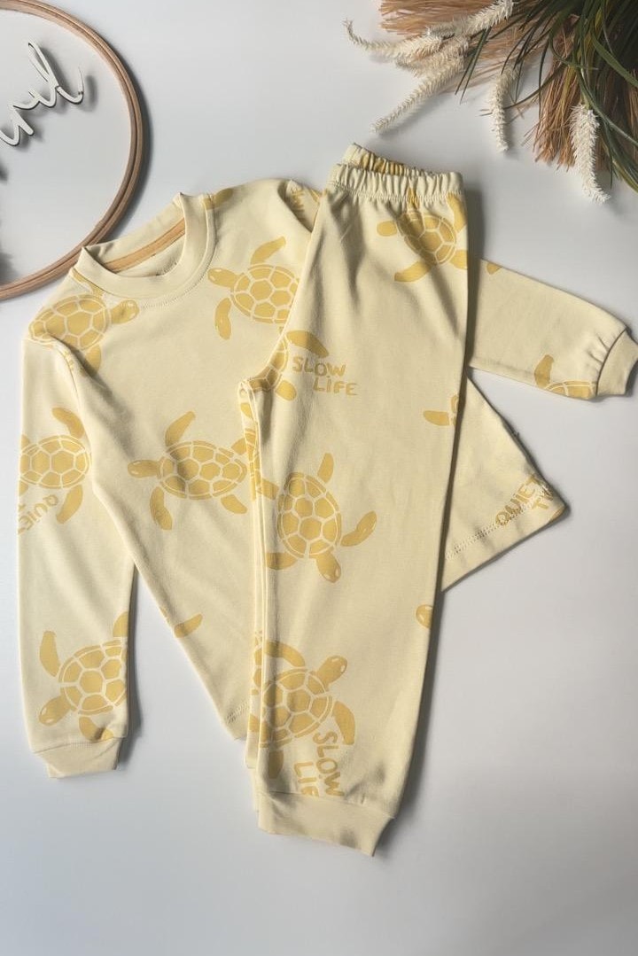 Kaplumbağa Pijama Takımı Sarı