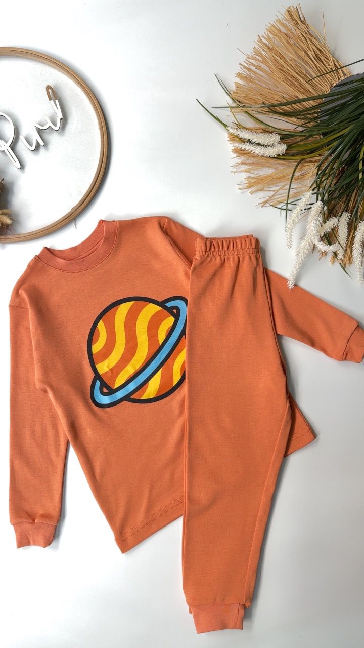 GALAKSİ PİJAMA TAKIMI TURUNCU