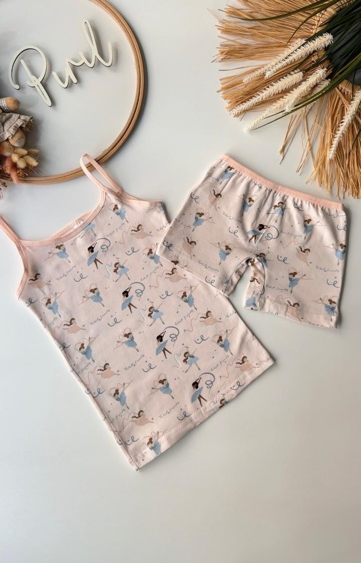 Balerin Atlet Boxer Set Pembe