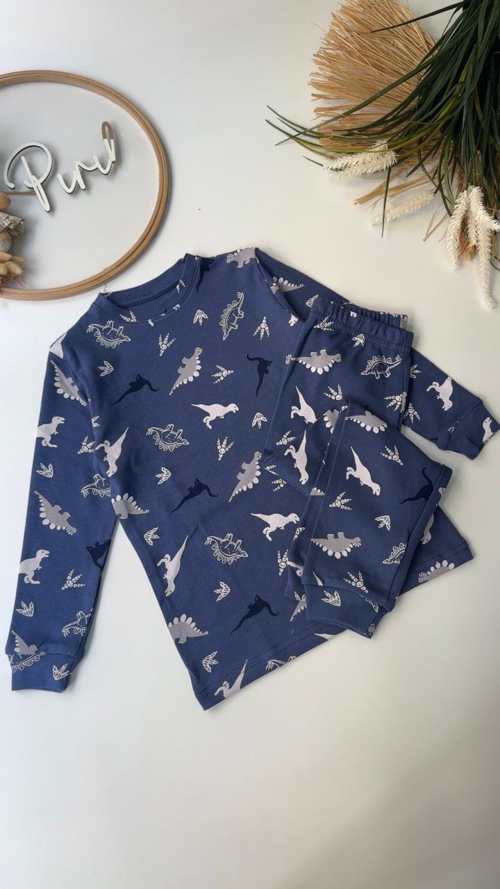 Lacivert Dinozor Pijama Takımı