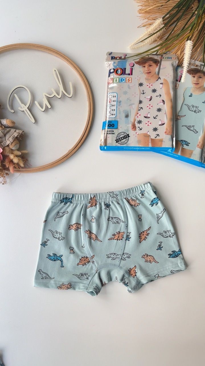 Mavi Dino Atlet Boxer Set