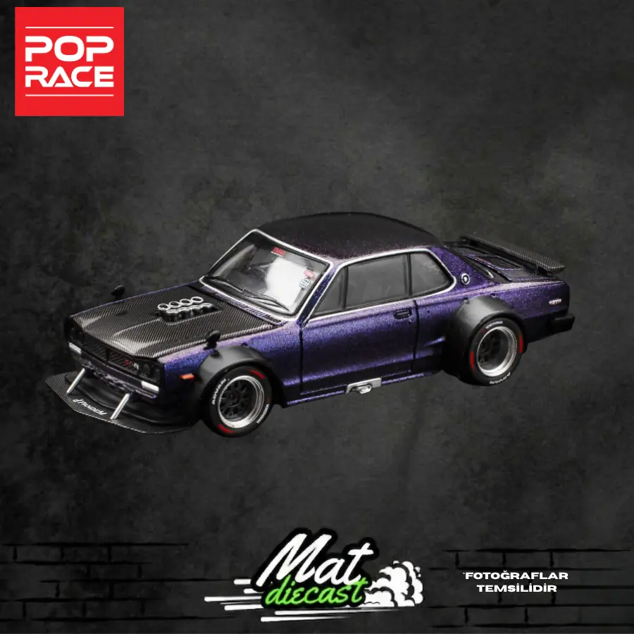 ホララドール カスタムリペイント POP RACE PR64-151 Skyline GT-R V8 Drift (Hakosuka) Magic Purple